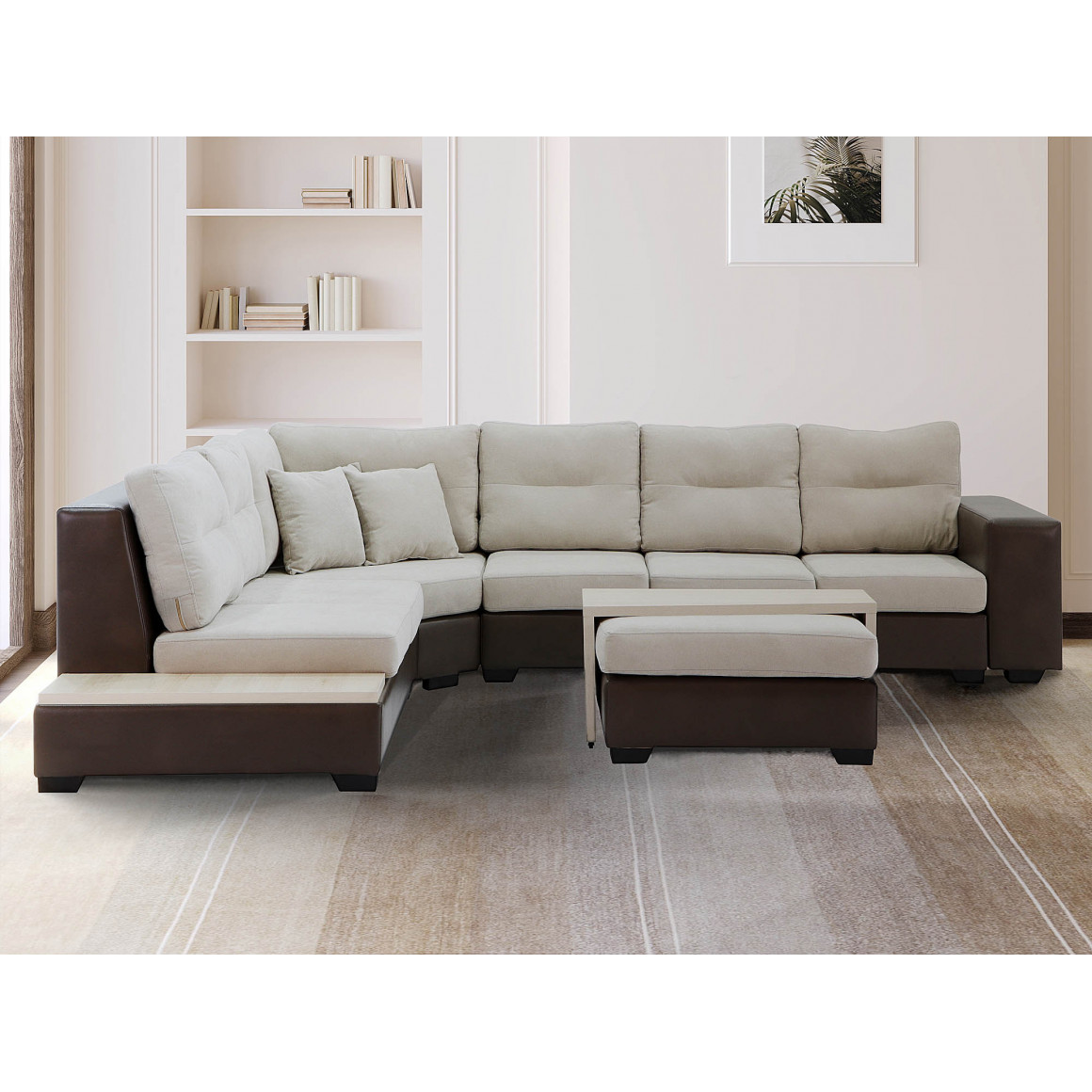 sofa HOBEL CORNER CORONA DARK BEIGE PHANTOM 13/BEIGE BREEZE 2 L (11)