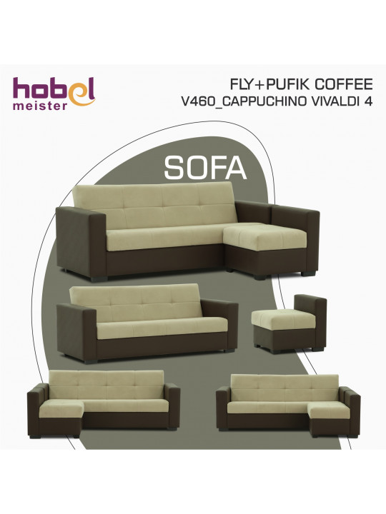 гарнитур HOBEL FLY+PUFIK COFFEE V460/CAPPUCHINO VIVALDI 4 (3)-G