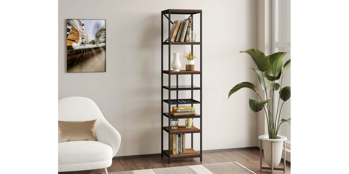 bookcase & shelving HOBEL LANFEN M-110 BLACK/GLASS FM/K090 (1)