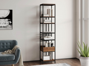 bookcase & shelving HOBEL LANFEN M-112 BLACK/GLASS FM/K090 (1)