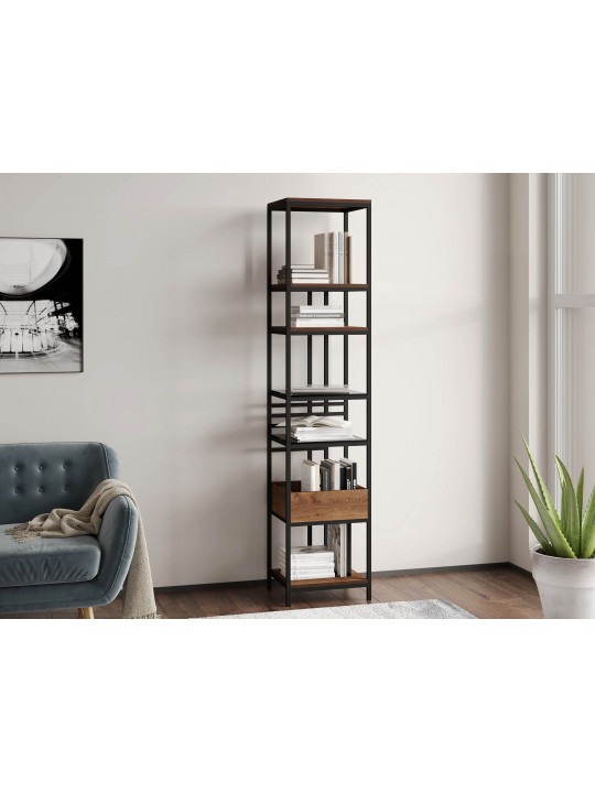 bookcase & shelving HOBEL LANFEN M-112 BLACK/GLASS FM/K090 (1)