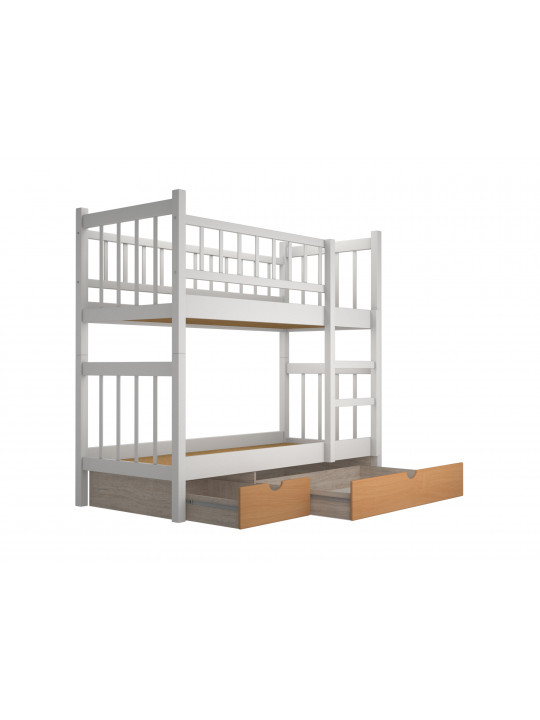 bed for children HOBEL TWO STOREY EX-B53 SHELF 90X190 WHITE (8)