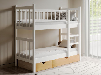 bed for children HOBEL TWO STOREY EX-B53 SHELF 90X190 WHITE (8)