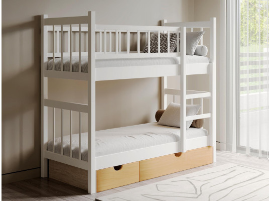 bed for children HOBEL TWO STOREY EX-B53 SHELF 90X190 WHITE (8)