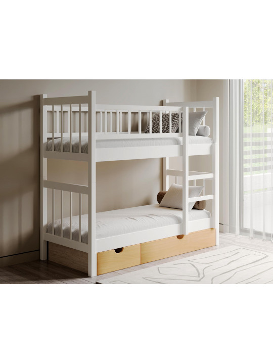 bed for children HOBEL TWO STOREY EX-B53 SHELF 90X190 WHITE (8)