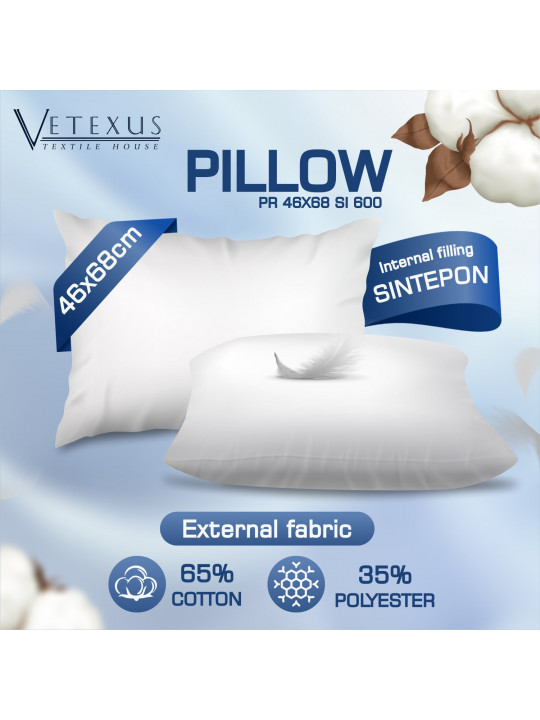 pillow VETEXUS PR 46X68 SI 600