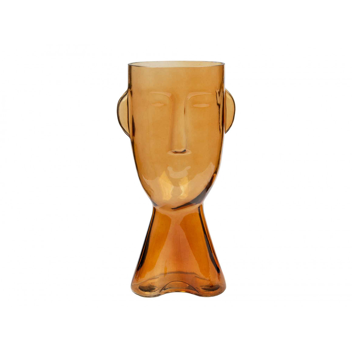 decorate objects MAGAMAX GLASS VASE FACE Д160 Ш150 В315 YELLOW