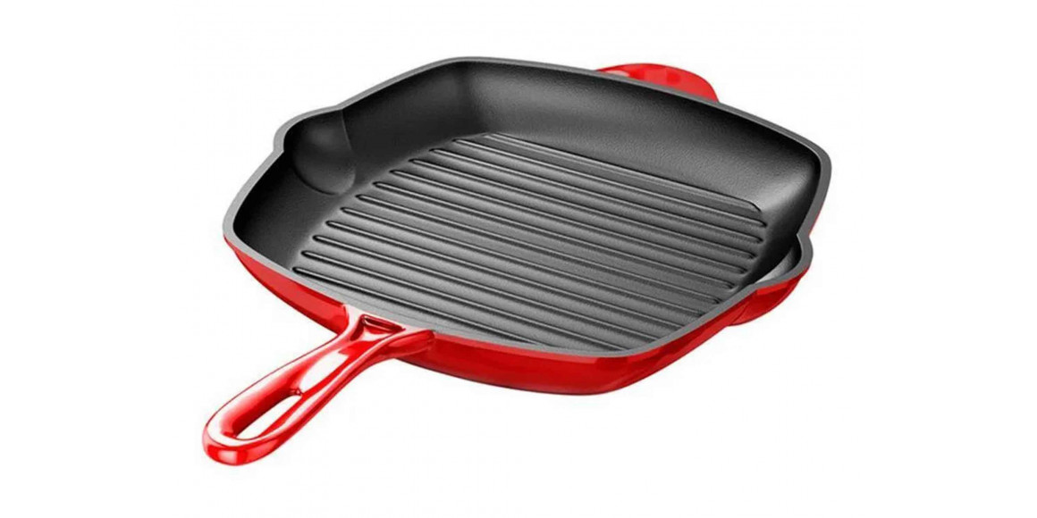 frypan INHOUSE OGP-27 GRILL 27X27CM RED