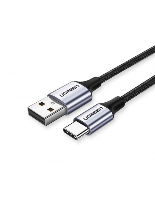 кабели UGREEN USB-A TO USB-C ALUMINUM BRAID 1M (BLACK)