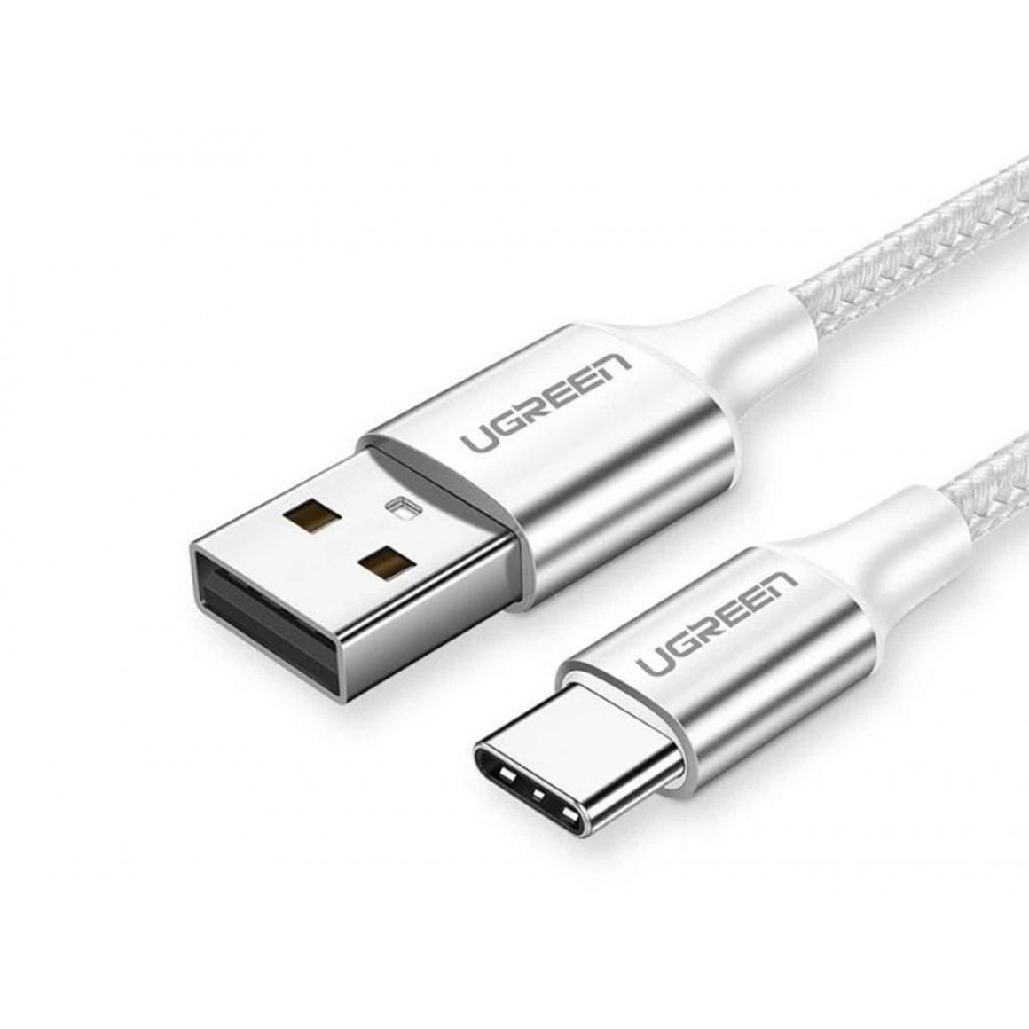 cable UGREEN USB-A TO USB-C ALUMINUM BRAID 1M (WHITE)