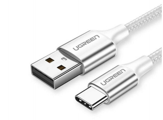 cable UGREEN USB-A TO USB-C ALUMINUM BRAID 1M (WHITE)