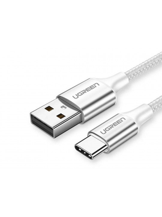 cable UGREEN USB-A TO USB-C ALUMINUM BRAID 1M (WHITE)