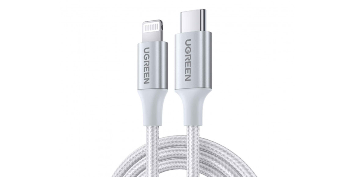 cable UGREEN USB-C TO LIGHTNING ALUMINUM SHELL BRAIDED 1M (SILVER)