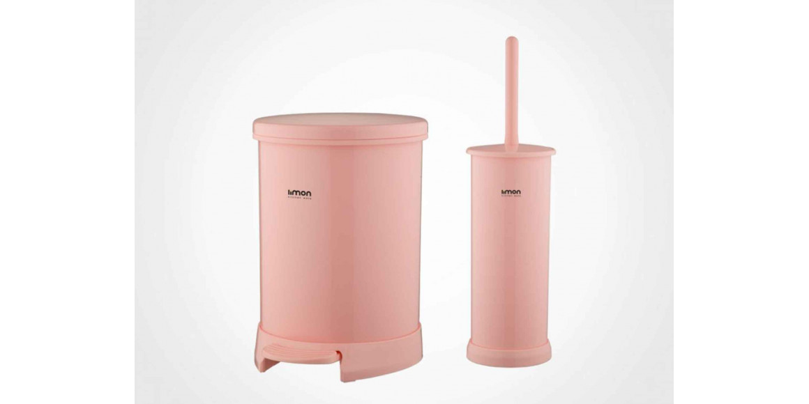 ведро LIMON 129852 WITH TOILET BRUSH PINK (507667)