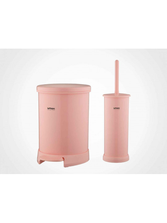 bucket LIMON 129852 WITH TOILET BRUSH PINK (507667)