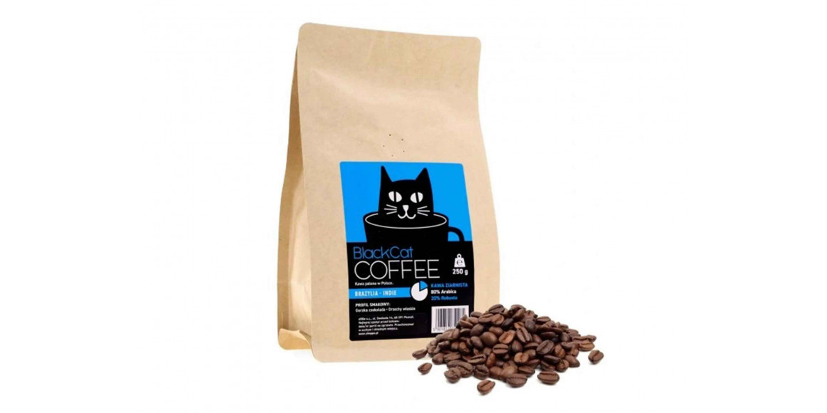 ყავა BLACK CAT BRAZYLIA-ETIOPA-INDIA 20/80