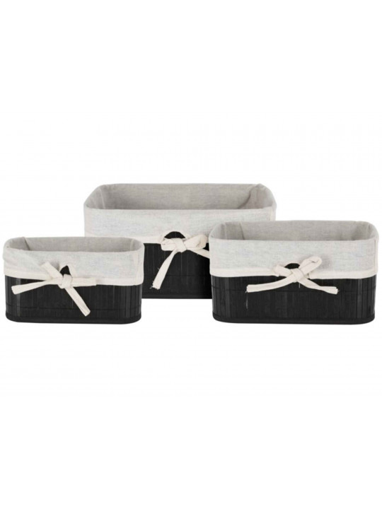 decorate objects KOOPMAN BASKET SET BAMBOO WITH LINEN