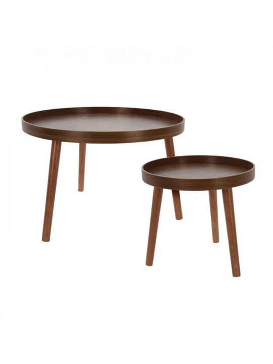 side table KOOPMAN ROUND SET 2PCS WALNUT