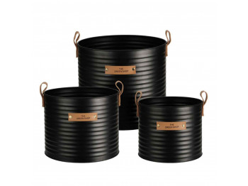 decorate objects KOOPMAN FLOWER POT BLACK SET3
