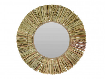декоративные акссесуары KOOPMAN MIRROR RAFFIA NATURAL D40CM