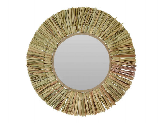 decorate objects KOOPMAN MIRROR RAFFIA NATURAL D40CM
