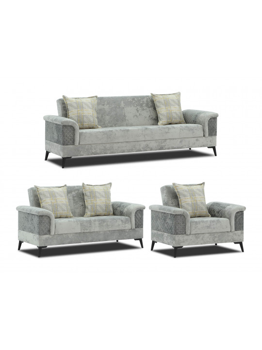 sofa set HOBEL DIVA S 3+2+1 (L16150AB) GRAY MONACO 13 / DARK GREY MONACO 14/ BENORRY 1015 (3)