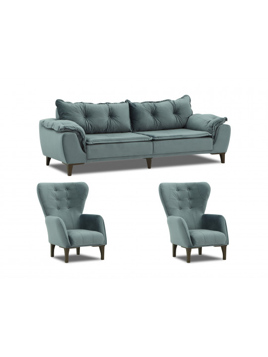 sofa set HOBEL CLARA 3+1+1 BLUE GREY CATALANA 15 (3)