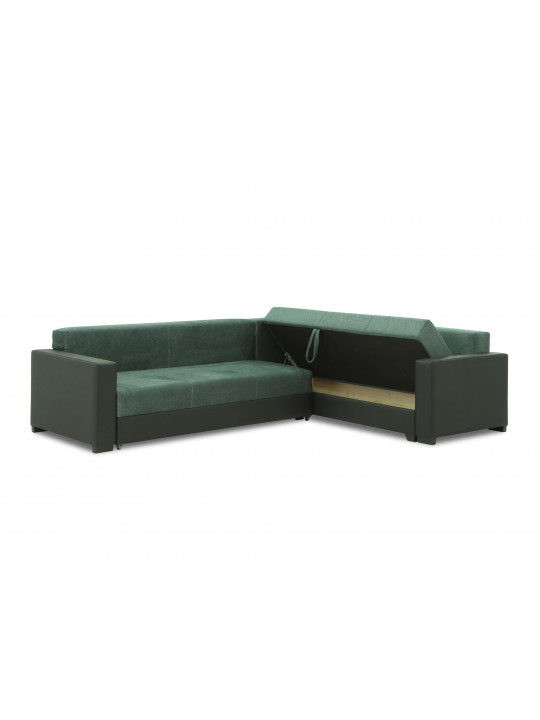 sofa HOBEL CORNER ERICA BLACK 4503/GREEN MOCASSI 5515 R(6)