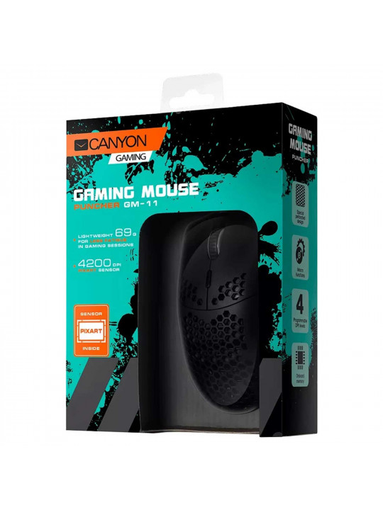 კომპიუტერული მაუსი CANYON Puncher GM-11 (Black)