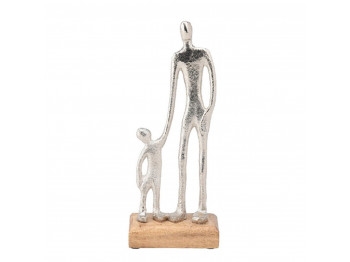 decorate objects KOOPMAN STATUE MAN AND CHILD 24CM SILVER (131995)