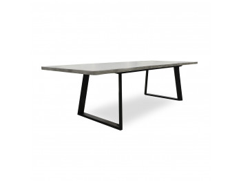 dining table MAMADOMA LOFT LUX RADIAL-200, РАЗДВИЖНОЙ 200(290)X105, СЕРЫЙ СЛАНЕЦ/ЧЕРНЫЙ, 2 (УПАК.)(2)