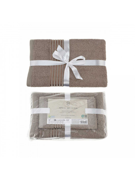 towel set KOOPMAN 3 PCS TAUPE CLR