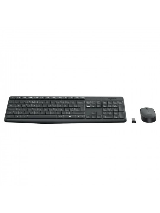 клавиатура LOGITECH MK235 WIRELESS COMBO + MOUSE (GREY)