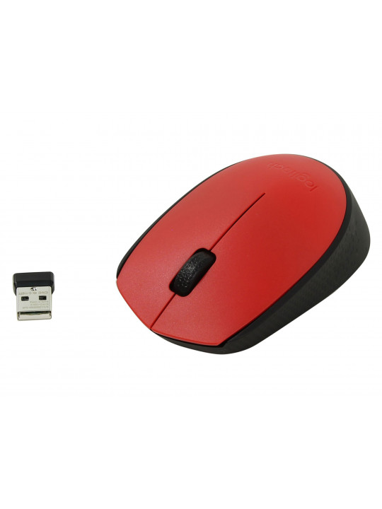 კომპიუტერული მაუსი LOGITECH M171 WIRELESS (RED)
