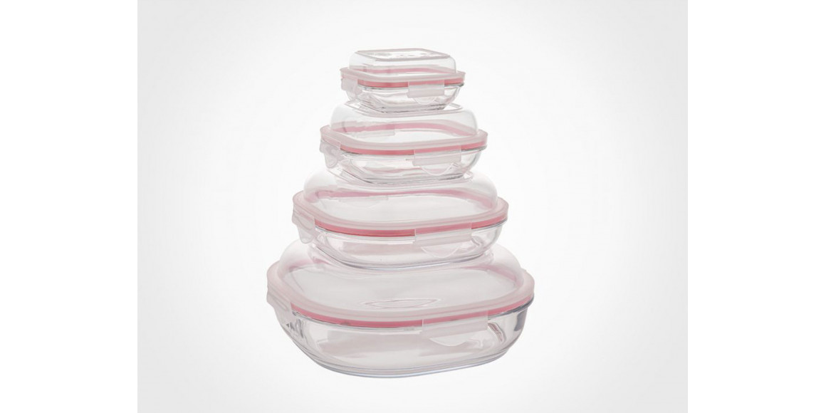 საჭმლის კონტეინერი LIMON 204935 GLASS W/LID 8PC(906189)