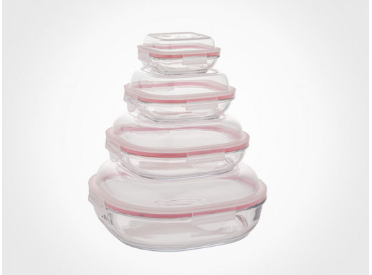 საჭმლის კონტეინერი LIMON 204935 GLASS W/LID 8PC(906189)