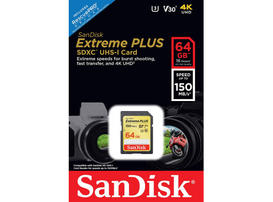 карты памяти SANDISK SD UHS-I SDSDXW6-064G-GNCIN 64GB