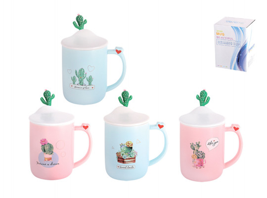 cup KORALL 5126 CACTUS W/SPOON 400ML