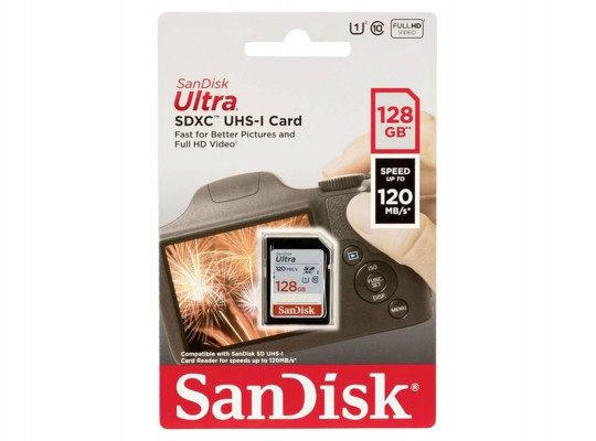 memory card SANDISK SD ULTRA SDXC UHS-I SDSDUN4-128G-GN6IN 128GB