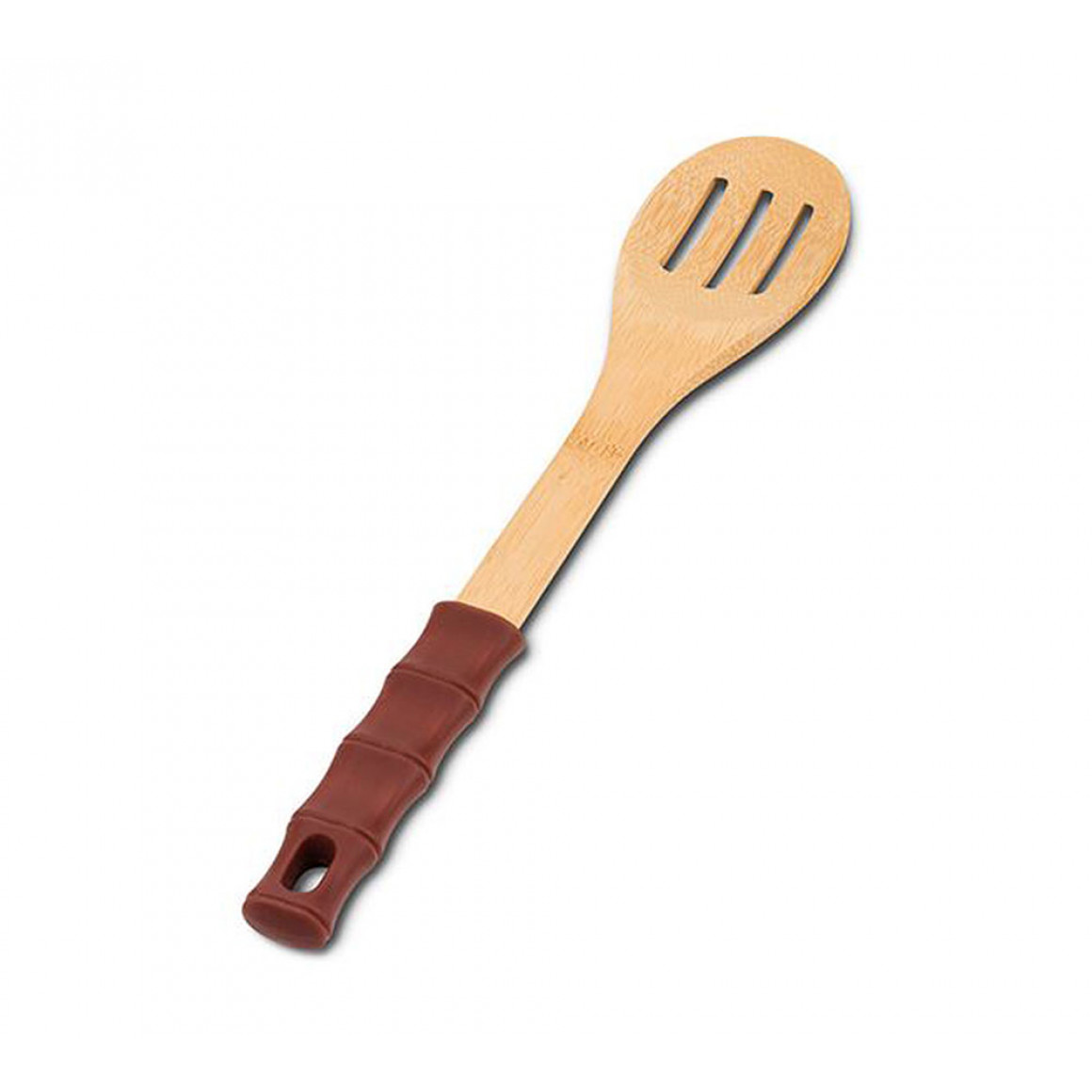 კოვზი NAVA 10-107-021 SLOTTED BAMBOO/SILICONE HANDLE