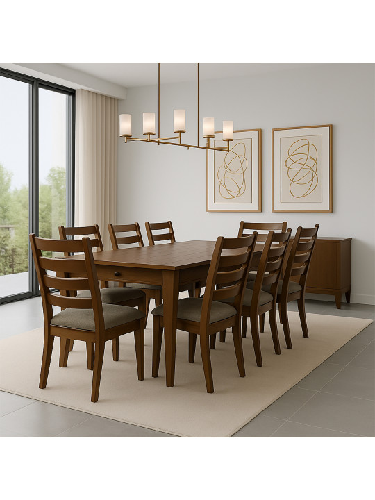 სასადილო გარნიტური HOBEL DORA 1+8 OAK PIGMENT/CH SHO599/2 (10)