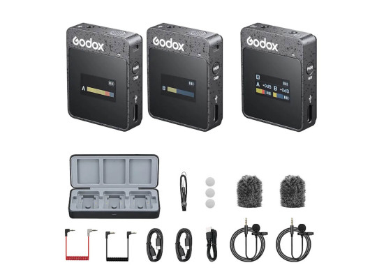 მიკროფონი GODOX 2.4GHZ WIRELESS MICROPHONE SYSTEM MOVELINK II M2 (BK)