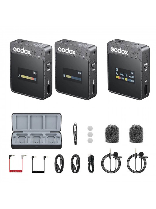 მიკროფონი GODOX 2.4GHZ WIRELESS MICROPHONE SYSTEM MOVELINK II M2 (BK)