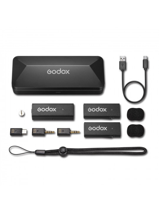 microphone GODOX 2.4GHZ WIRELESS MICROPHONE SYSTEM MOVELINK MINI UC KIT2 (BK)