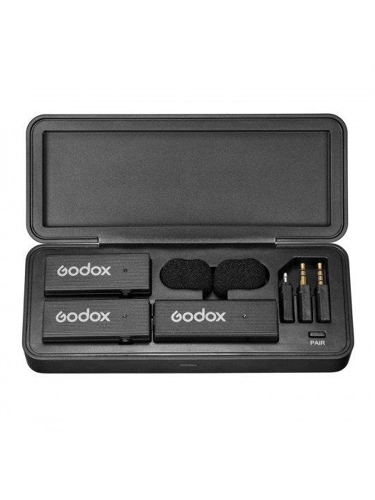 микрофоны GODOX 2.4GHZ WIRELESS MICROPHONE SYSTEM MOVELINK MINI LT KIT 2 (BK)