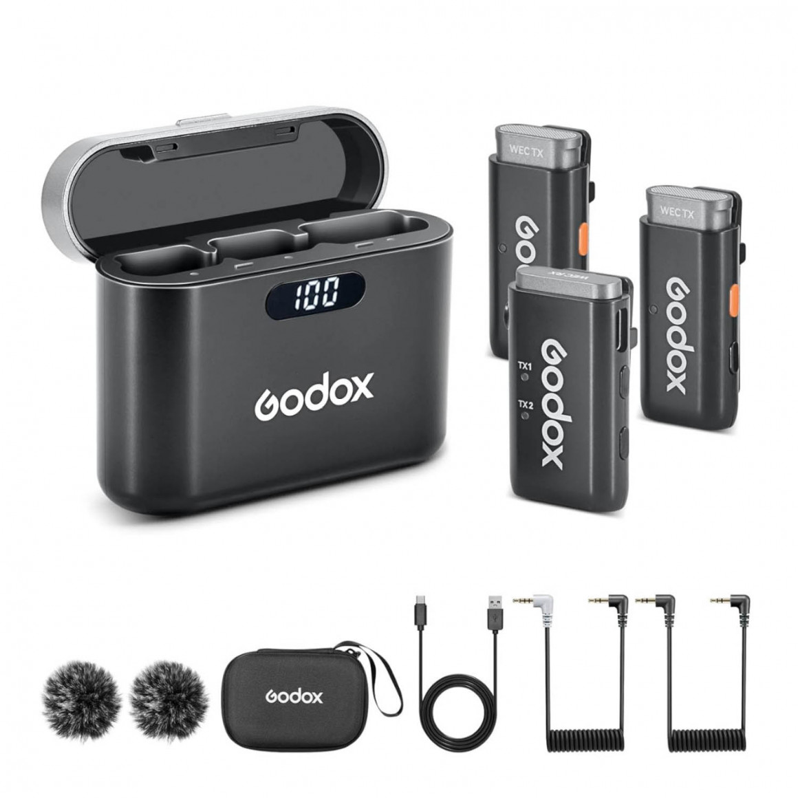 микрофоны GODOX 2.4GHZ WIRELESS MICROPHONE SYSTEM WEC KIT2 (BK)