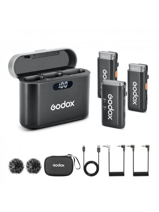 microphone GODOX 2.4GHZ WIRELESS MICROPHONE SYSTEM WEC KIT2 (BK)