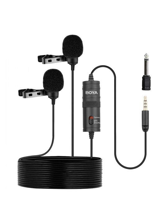 microphone BOYA BY-M1DM DUAL OMNI-DIRECTIONAL LAVALIER (BK)