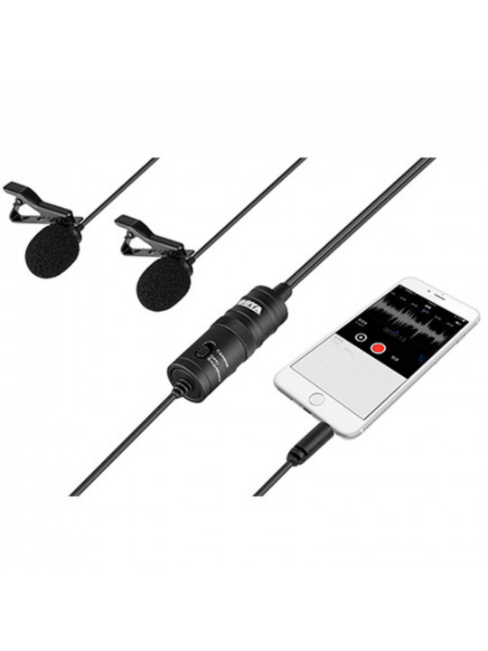 microphone BOYA BY-M1DM DUAL OMNI-DIRECTIONAL LAVALIER (BK)