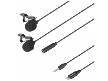 microphone BOYA BY-M2D DIGITAL DUAL LAVALIER FOR IOS DEVICES (BK)